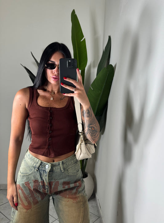 Canotta crop con bottoncini✨