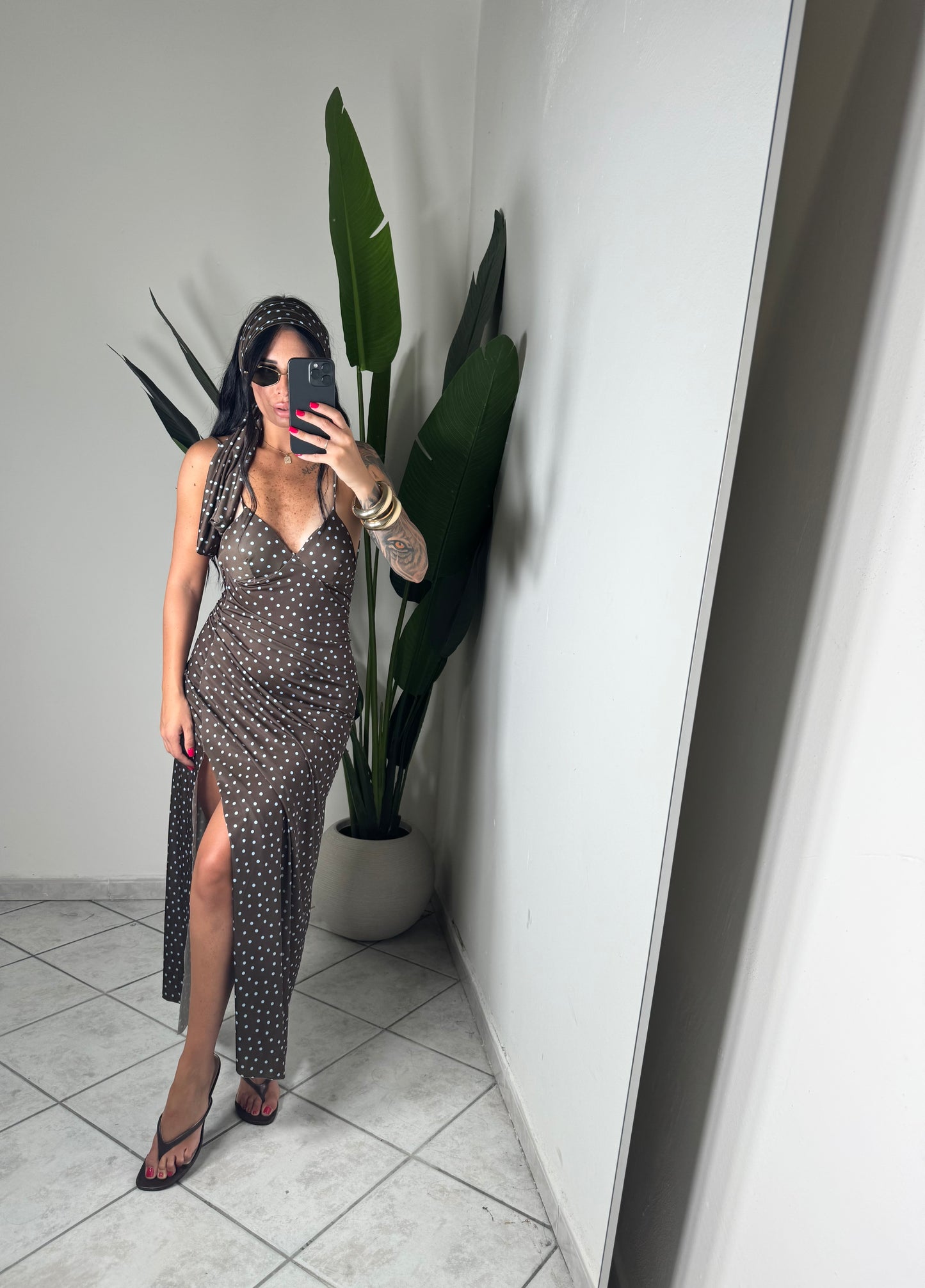 Long dress pois✨marrone