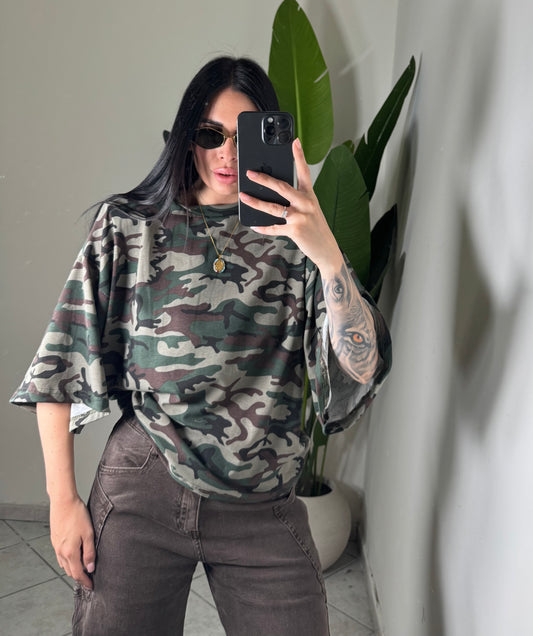 T-shirt manica ampia militare ✨