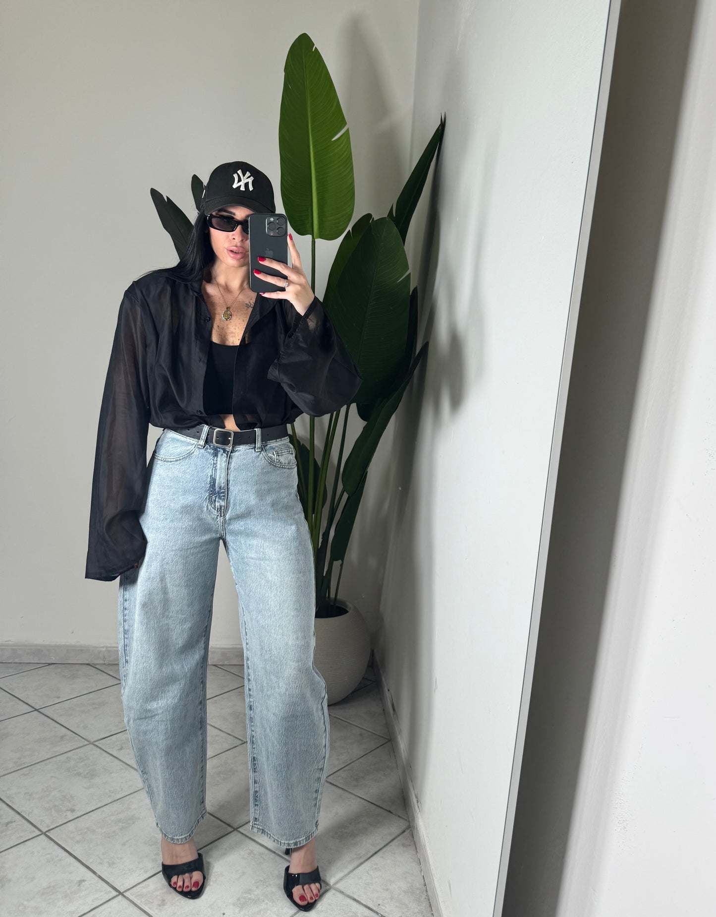 Jeans ballon con cintura