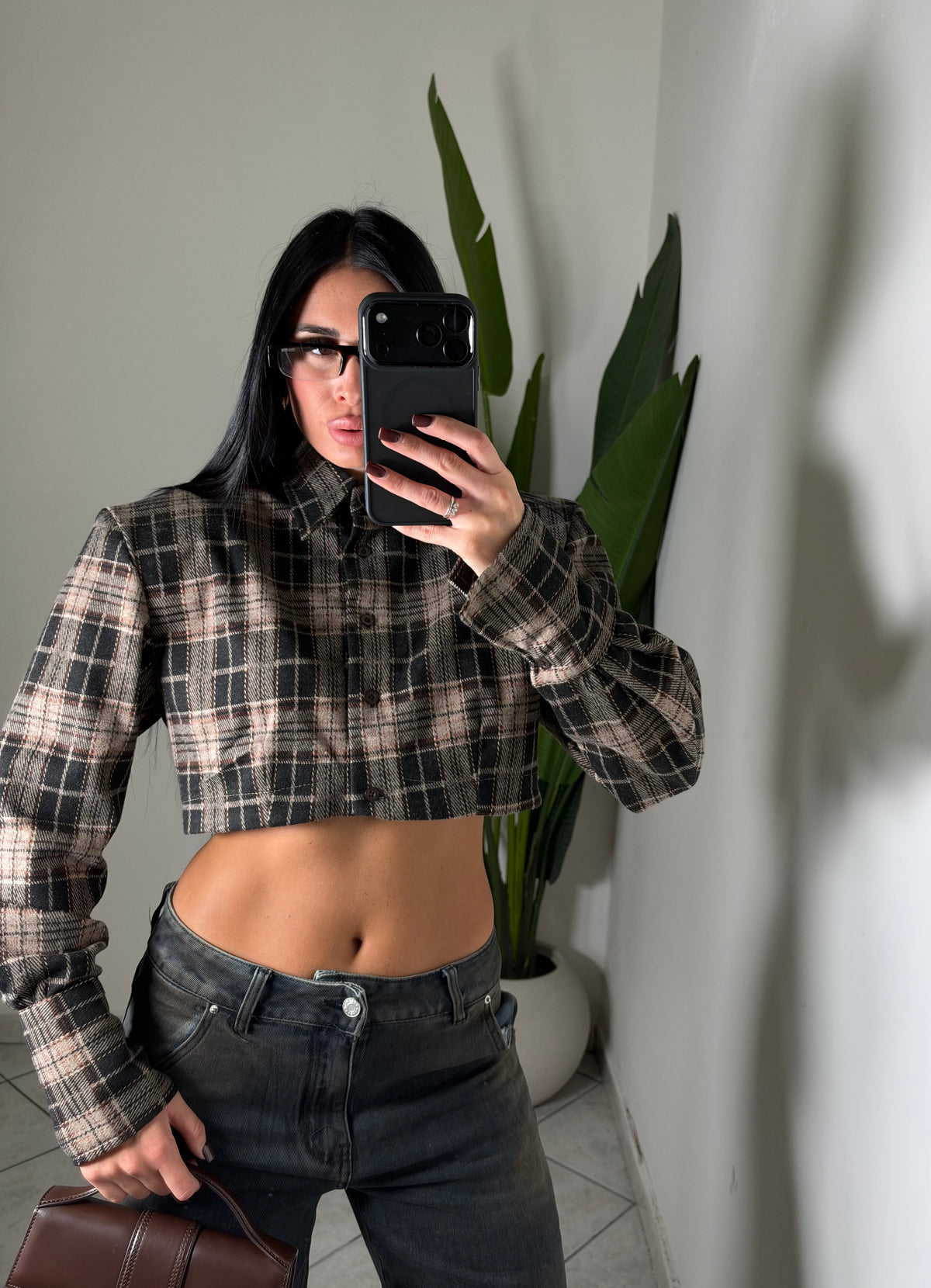 Camicia crop quadri✨