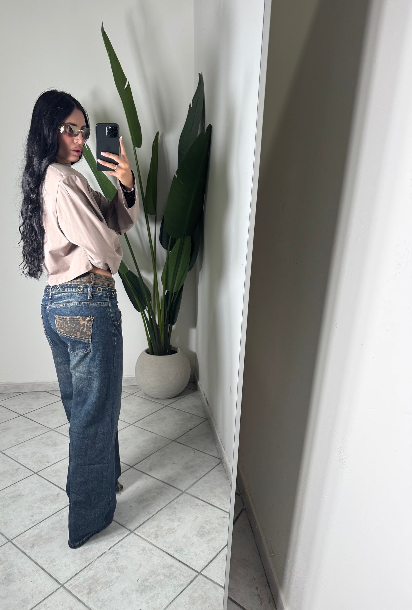 Wide leg doppia abbottonatura animalier ✨