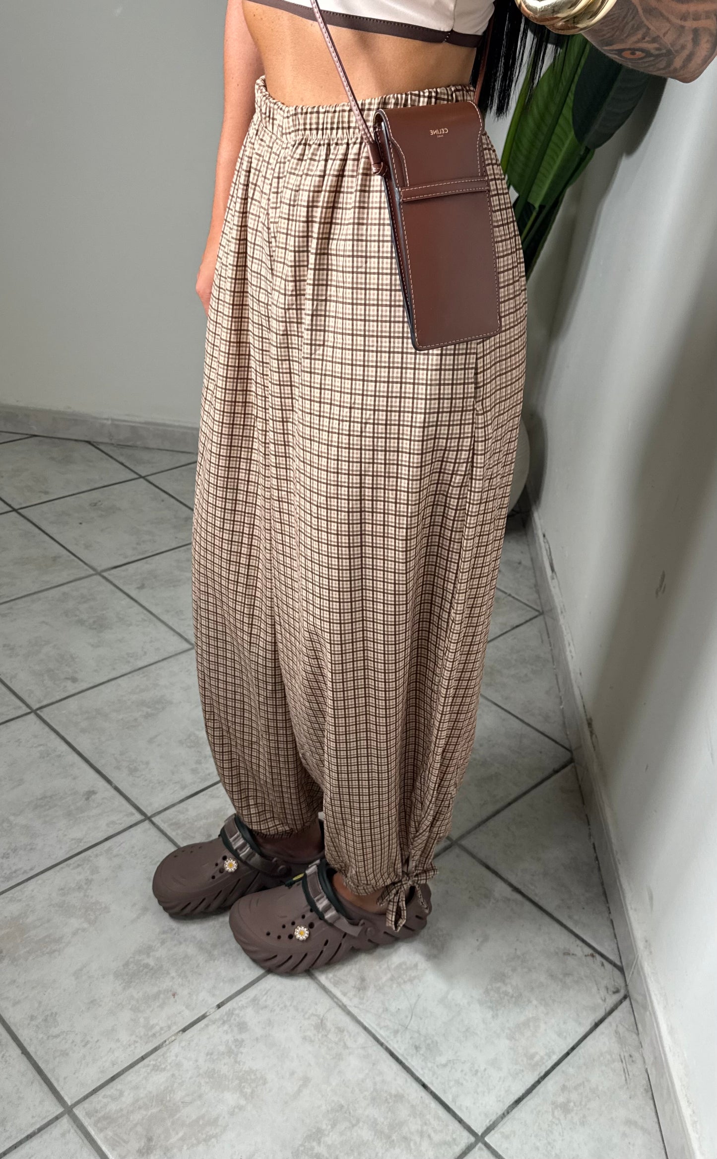 Pantalone quadretti✨beige