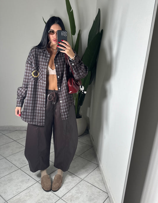 Maxi bermuda eco-pelle✨marrone