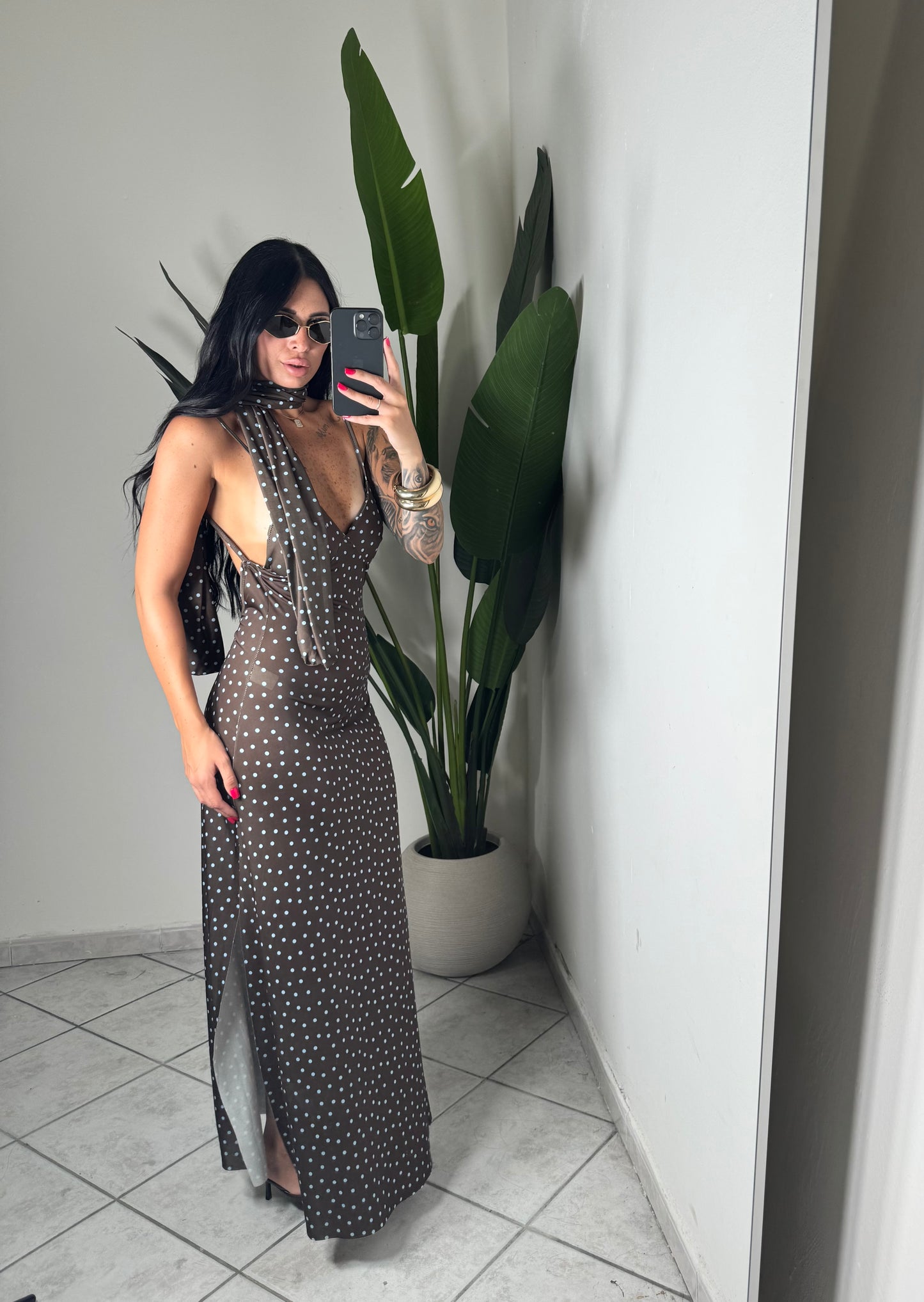 Long dress pois✨marrone