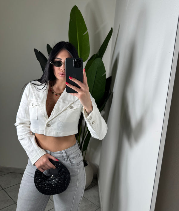GIUBINETTO CROP MOOD ZARA BIANCO