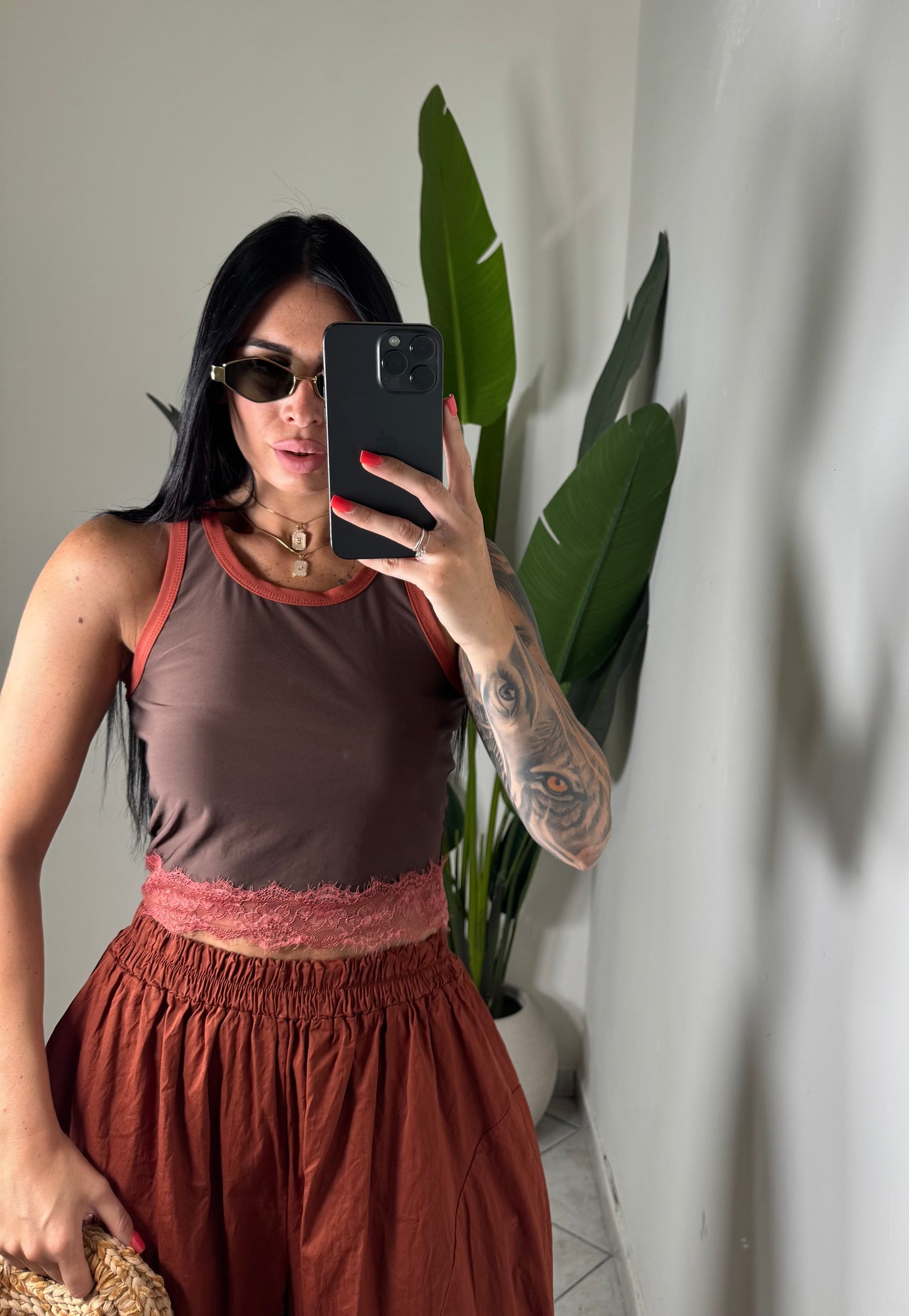 CANOTTA CROP MERLETTO✨