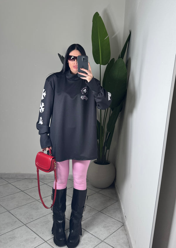 MAXI MAGLIETTONE NERO✨