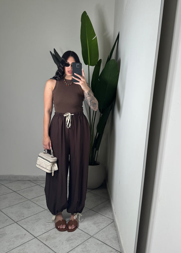 PANTALONE IN LINO CON LACCETTI ✨