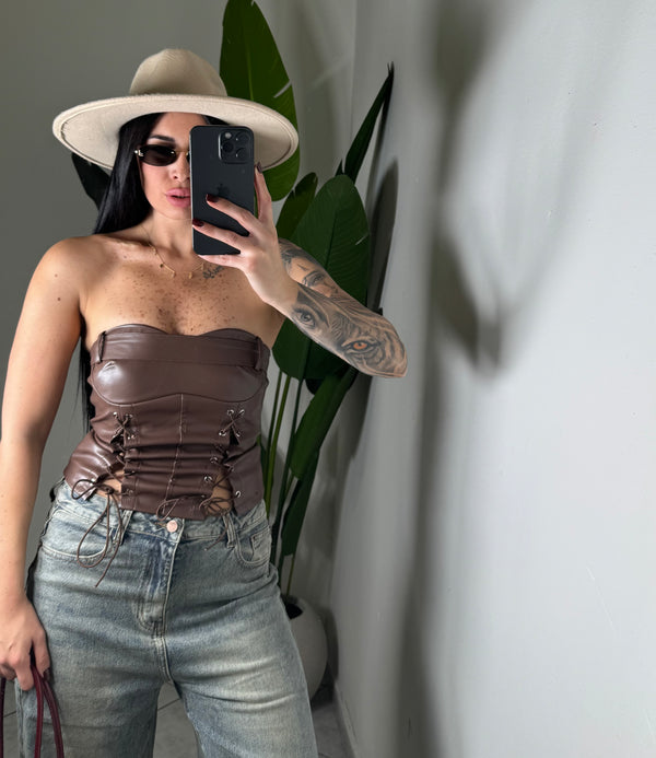 Corpetto queen marrone✨