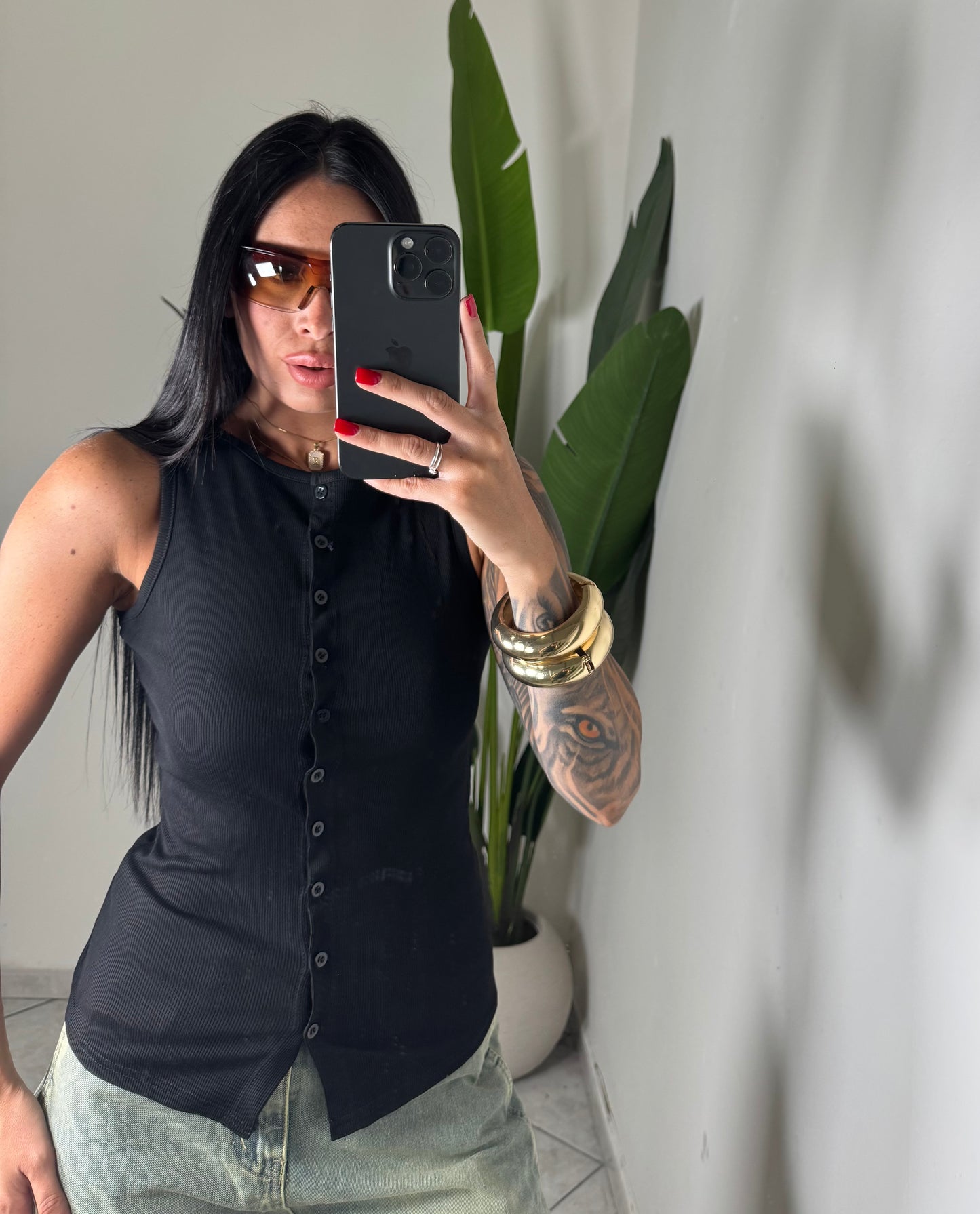 Canotta costine con bottoncini✨638