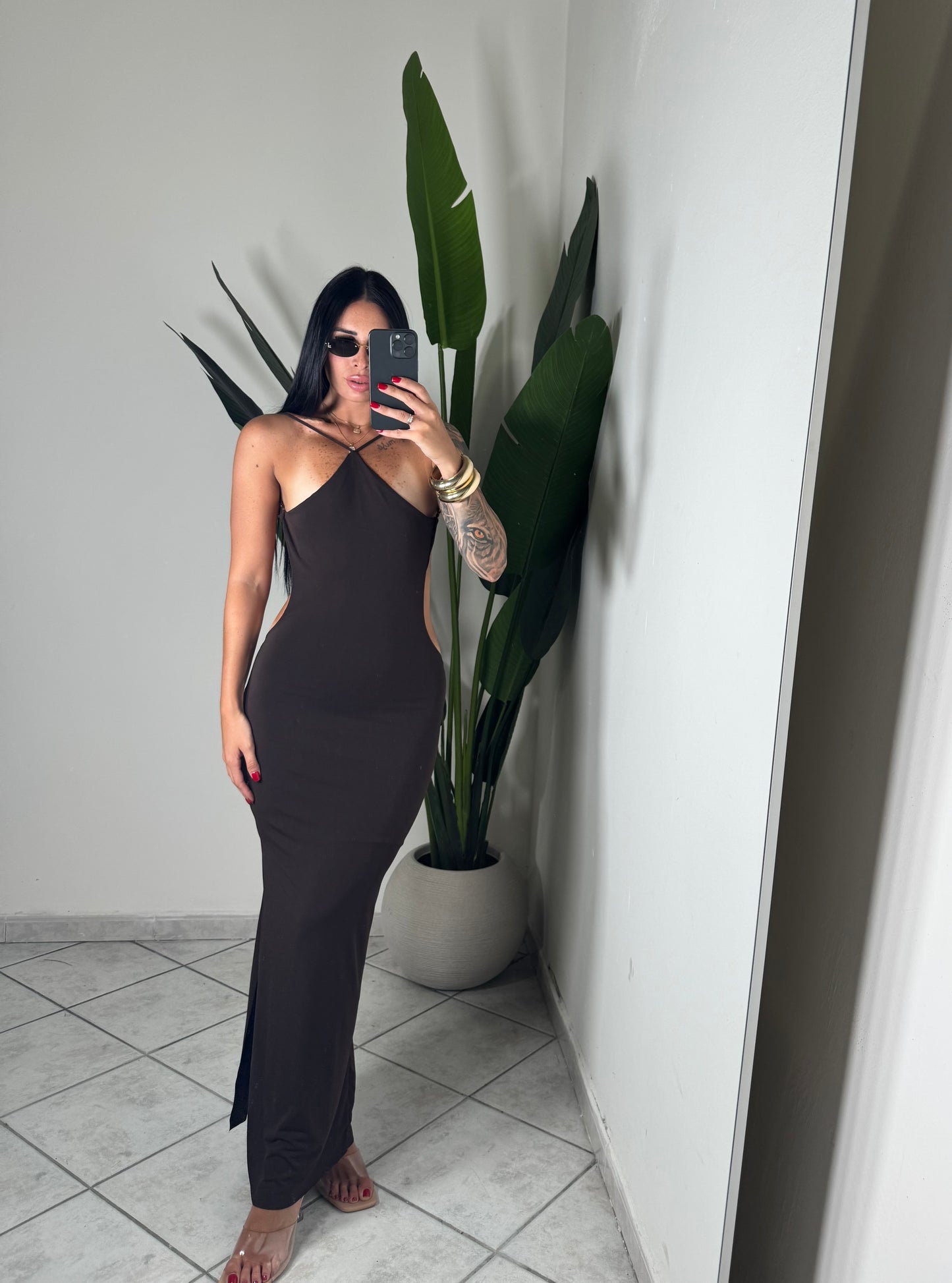 Long dress Licra ✨marrone