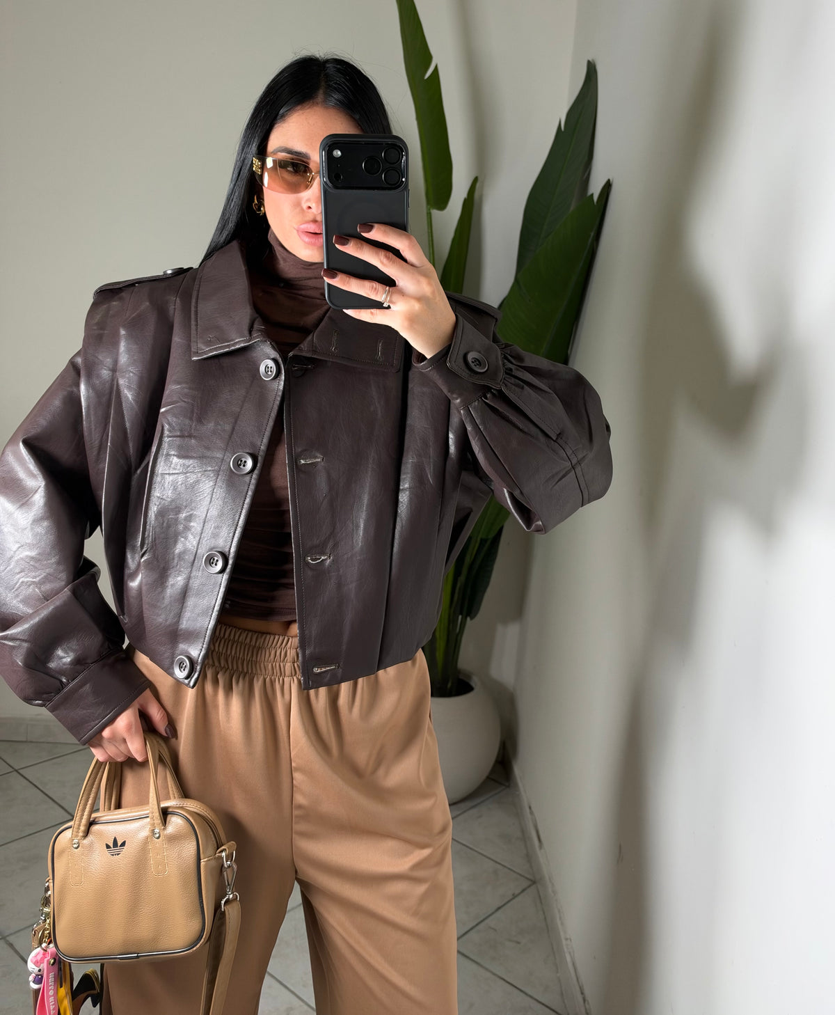 Chiodo eco-pelle✨marrone