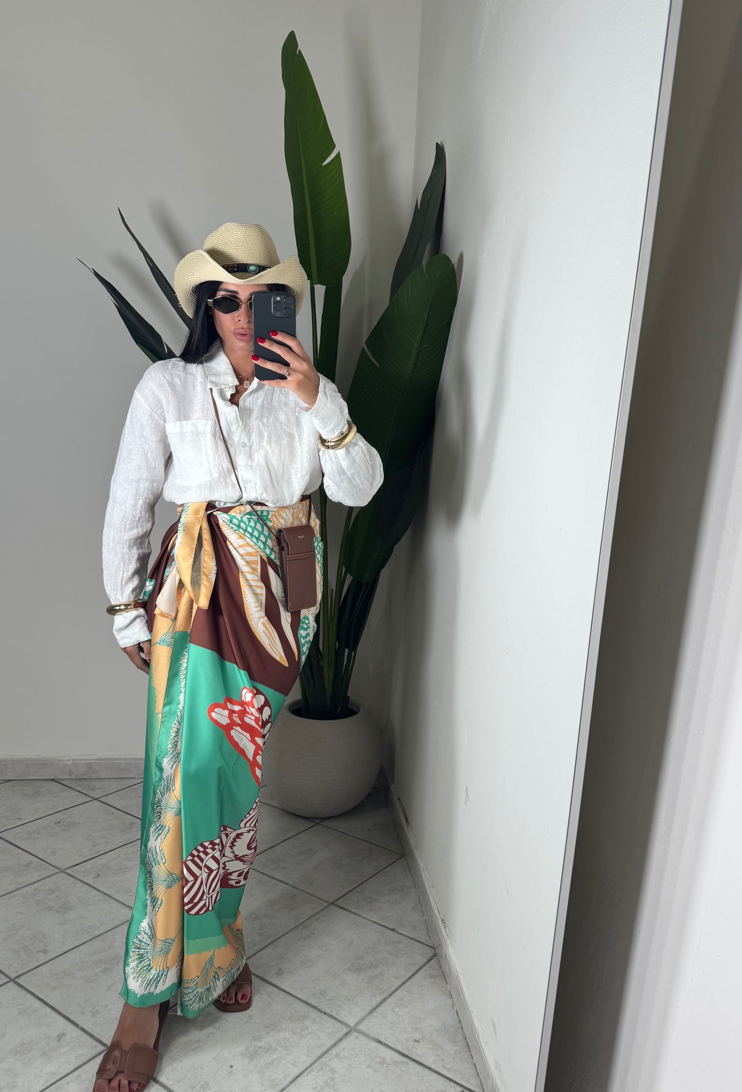 Gonna pareo✨verde marrone
