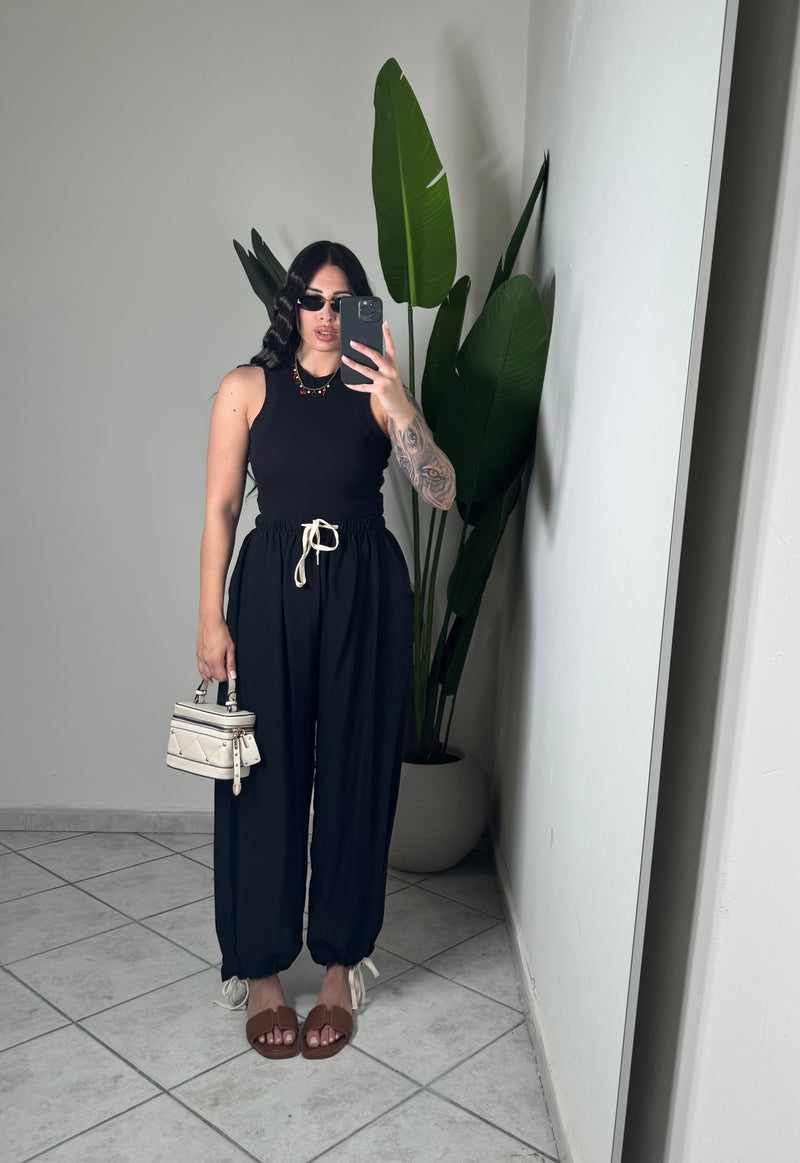 PANTALONE IN LINO CON LACCETTI ✨