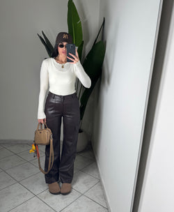 Pantalone cargo eco-pelle✨
