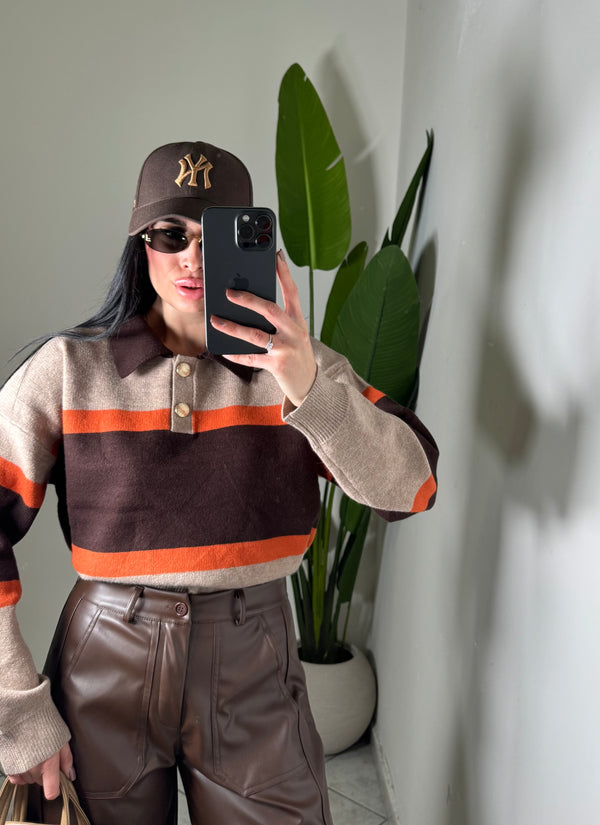 Polo fango e arancio✨