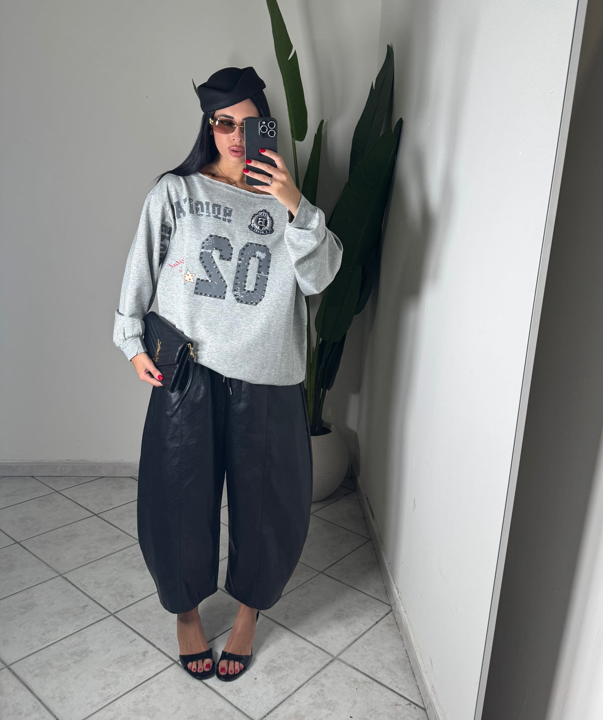 Maxi bermuda eco-pelle✨nero