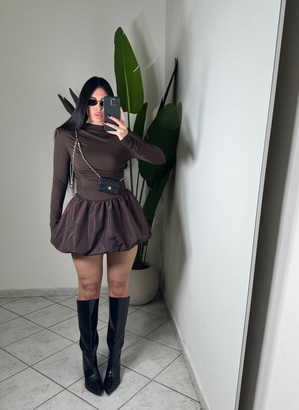 DRESS ballon✨marrone