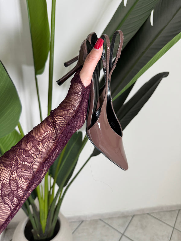 Decoltè in vernice✨marrone