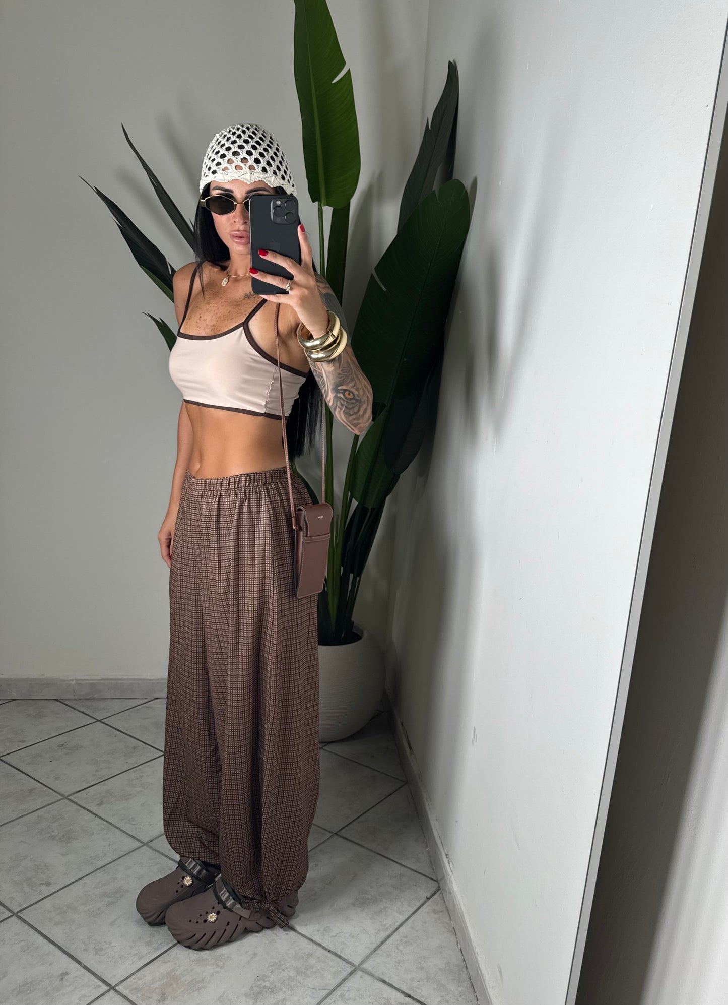 Pantalone quadretti✨marrone