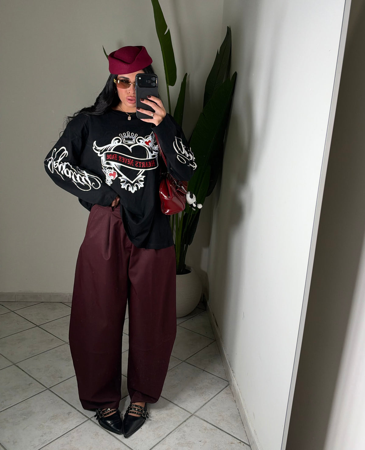 Pantalone JUST WEST✨Bordó