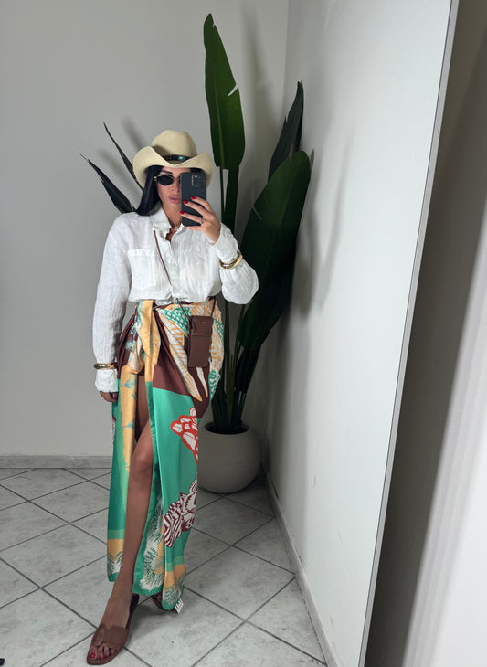 Gonna pareo✨verde marrone
