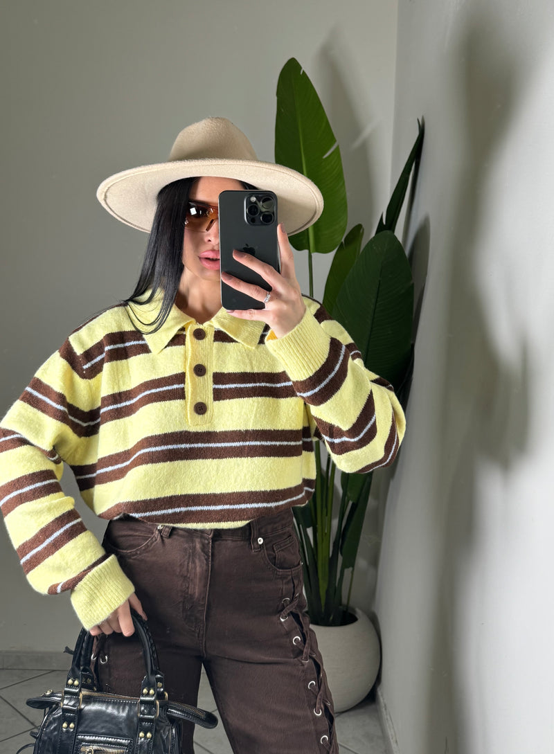 PULL POLO ✨giallo e marrone