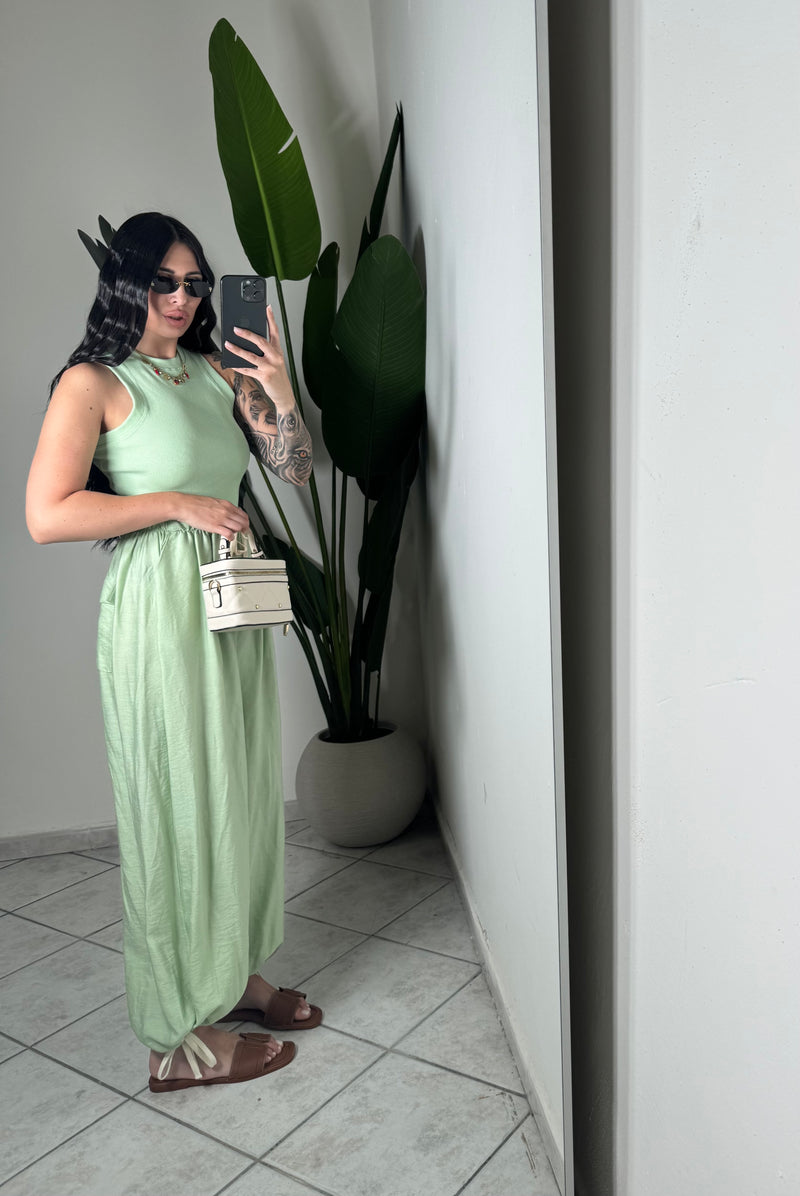 PANTALONE IN LINO CON LACCETTI ✨