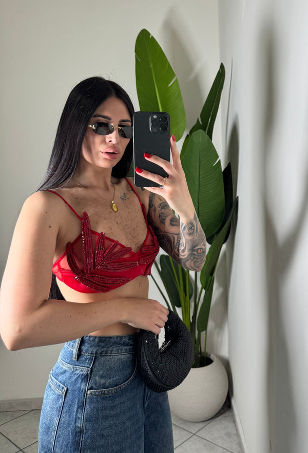 Bralette shine✨rosso
