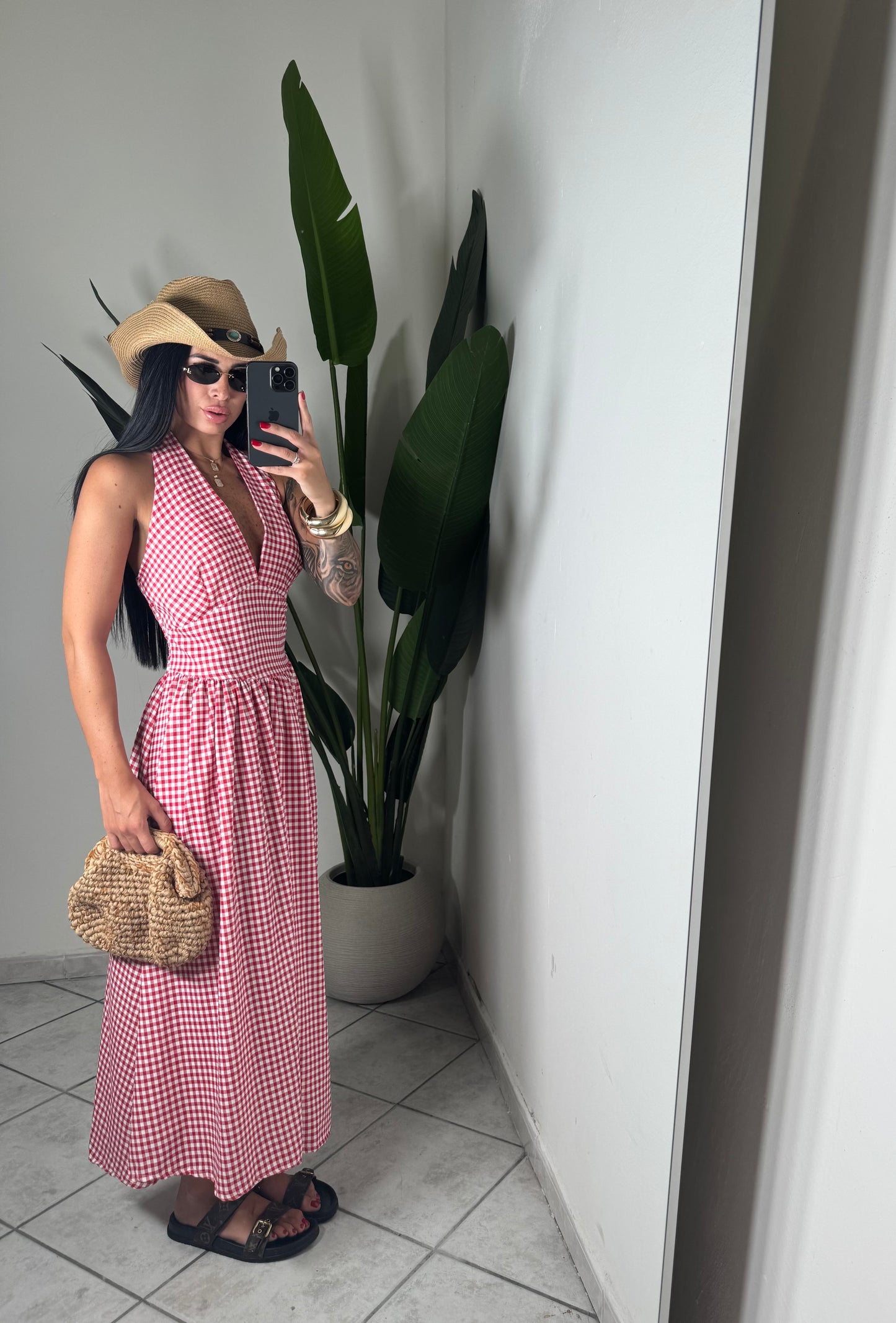 Long dress quadretti ✨rosso