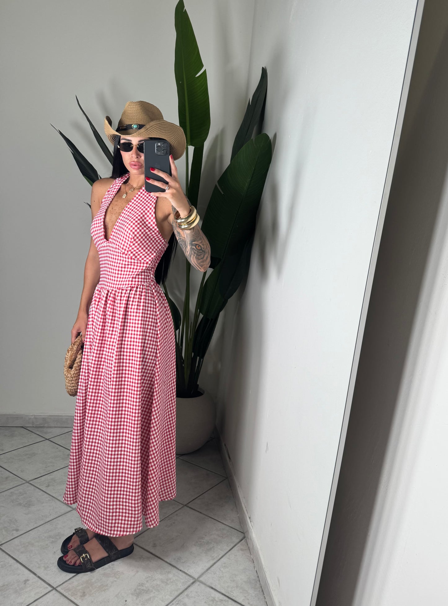 Long dress quadretti ✨rosso