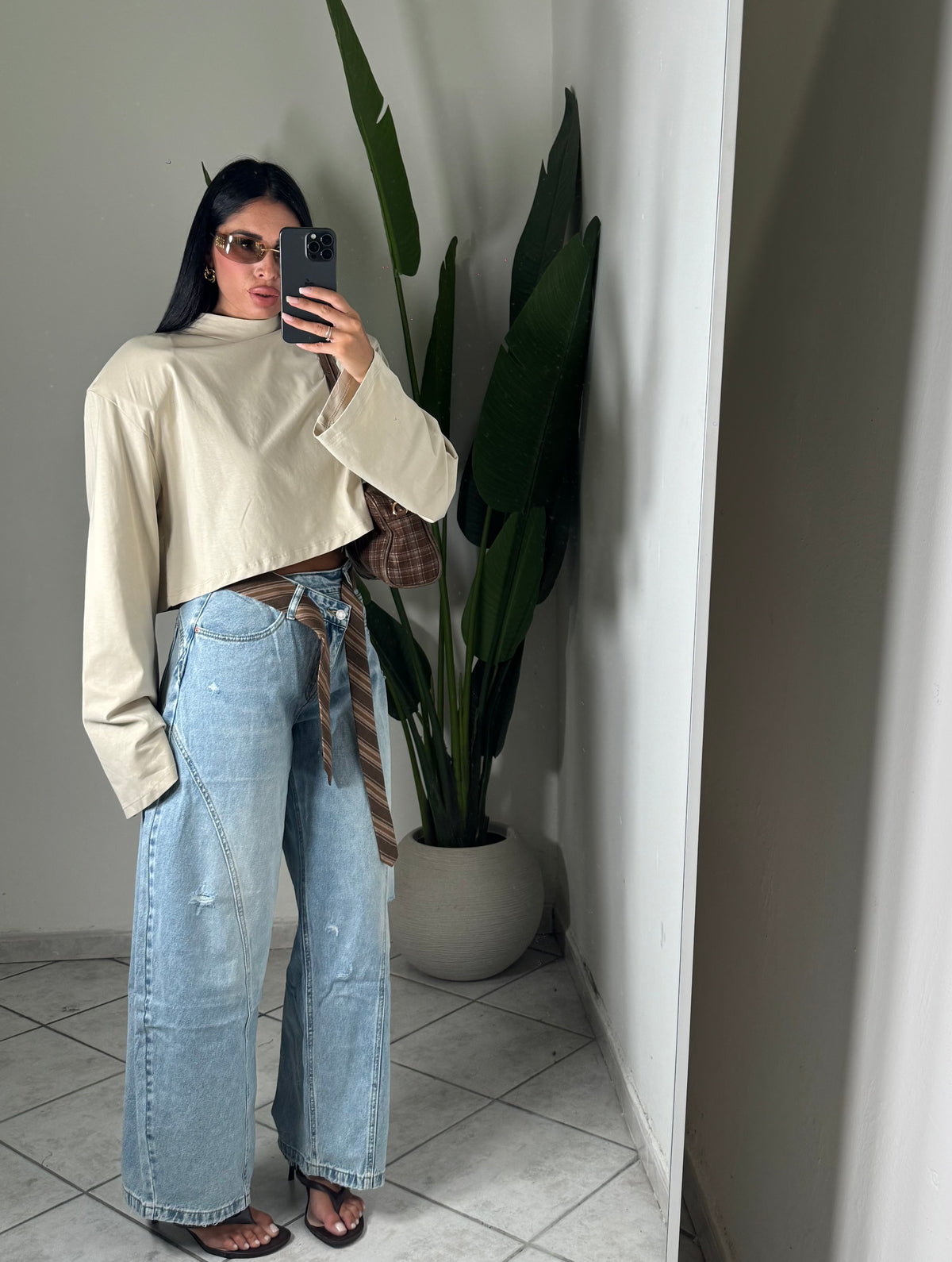 Jeans miss bon bon con cravatta✨