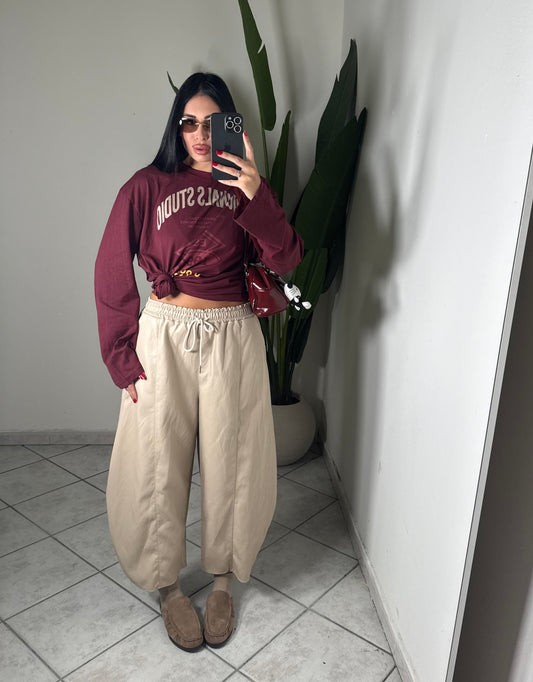 Maxi bermuda eco-pelle✨beige