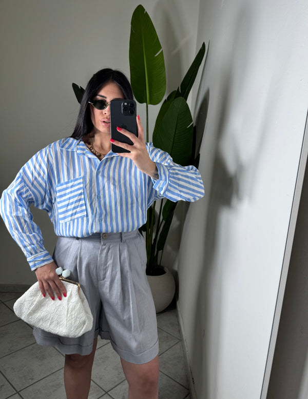 CAMICIA A RIGHE AZZURRA