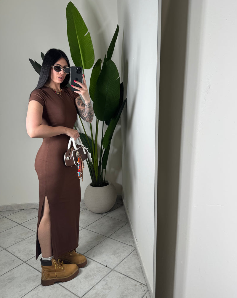 DRESS costine con spacco laterale✨