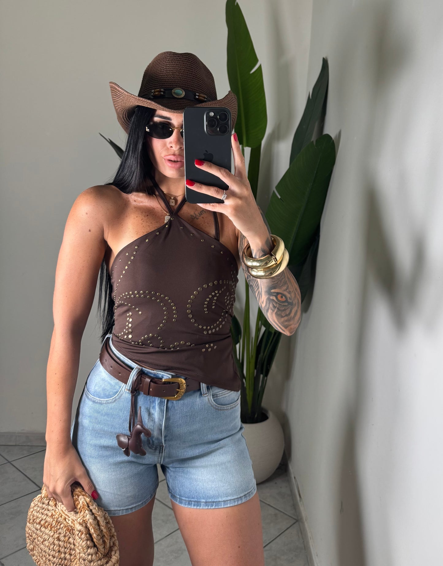 Short denim con cintura✨