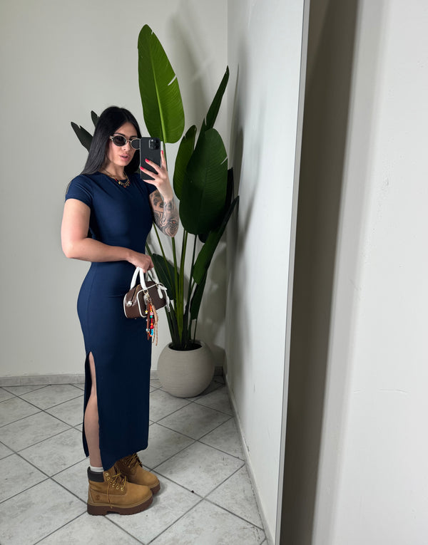 DRESS costine con spacco laterale✨