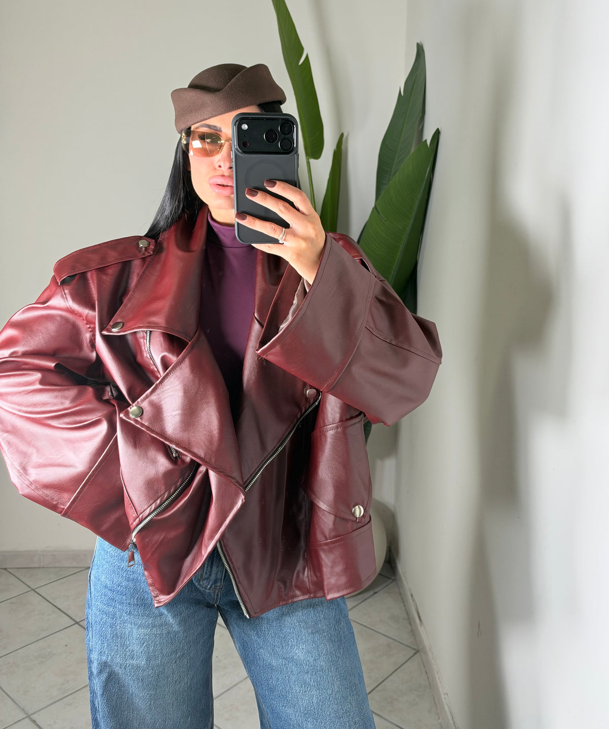 Chiodo over size ✨Bordó