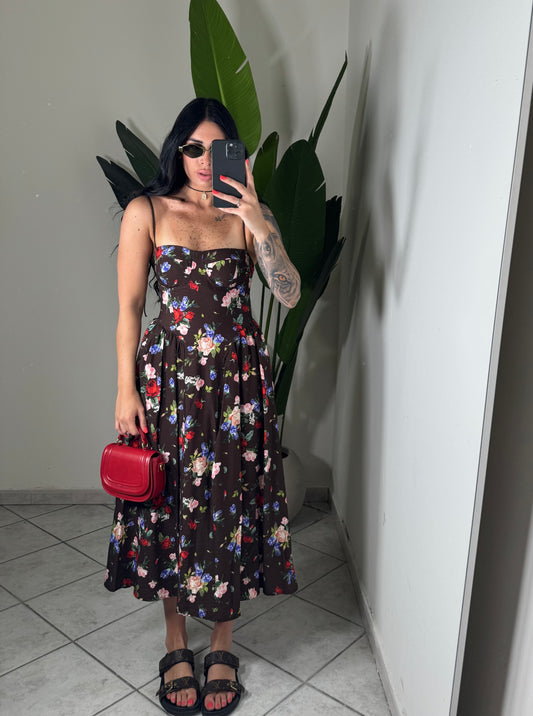 Dress flower marrone✨