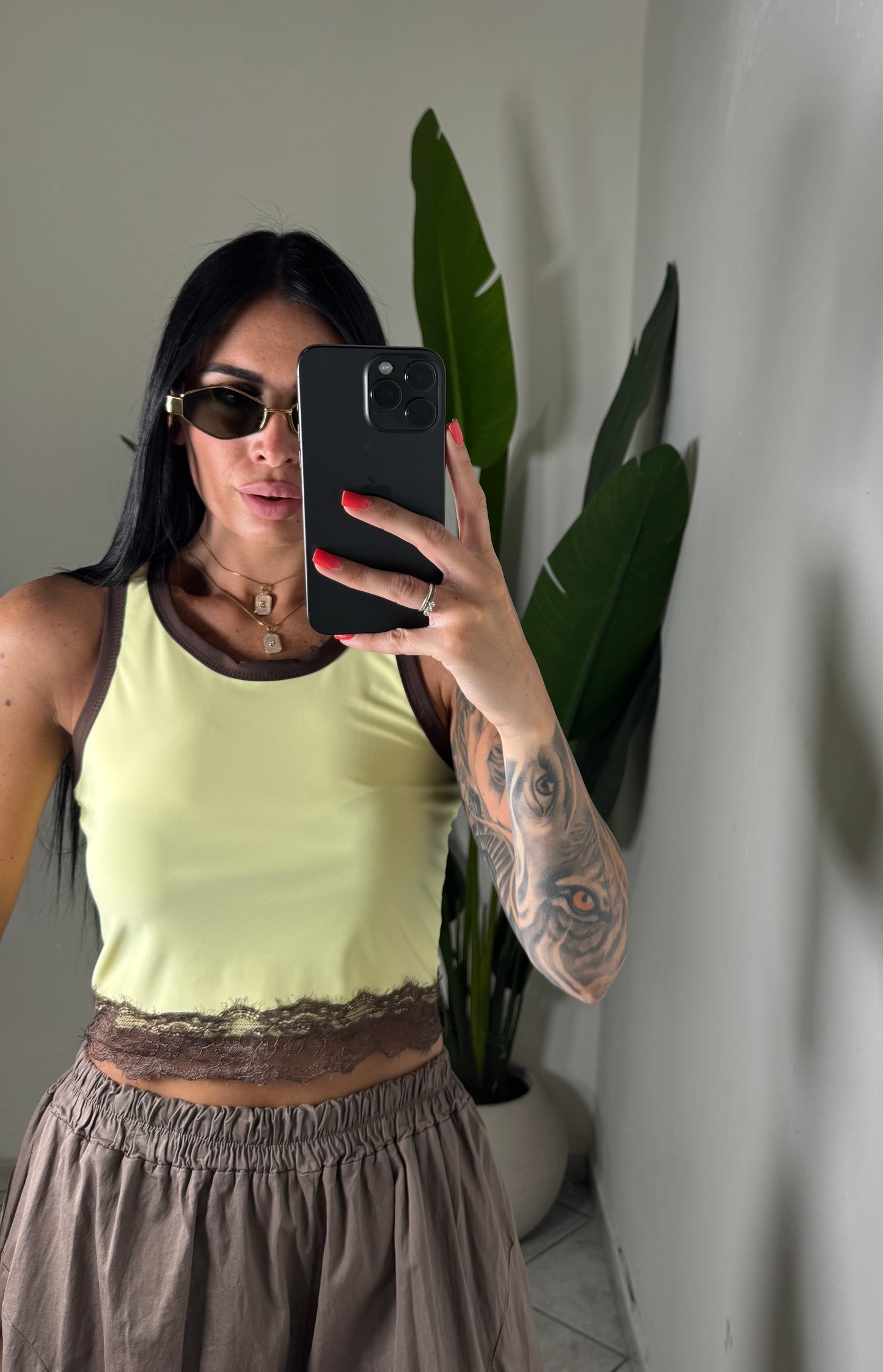 CANOTTA CROP MERLETTO✨