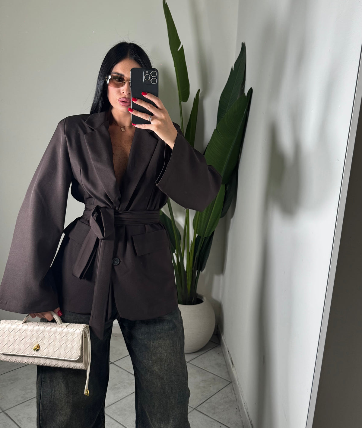 Blazer con cintura ✨marrone