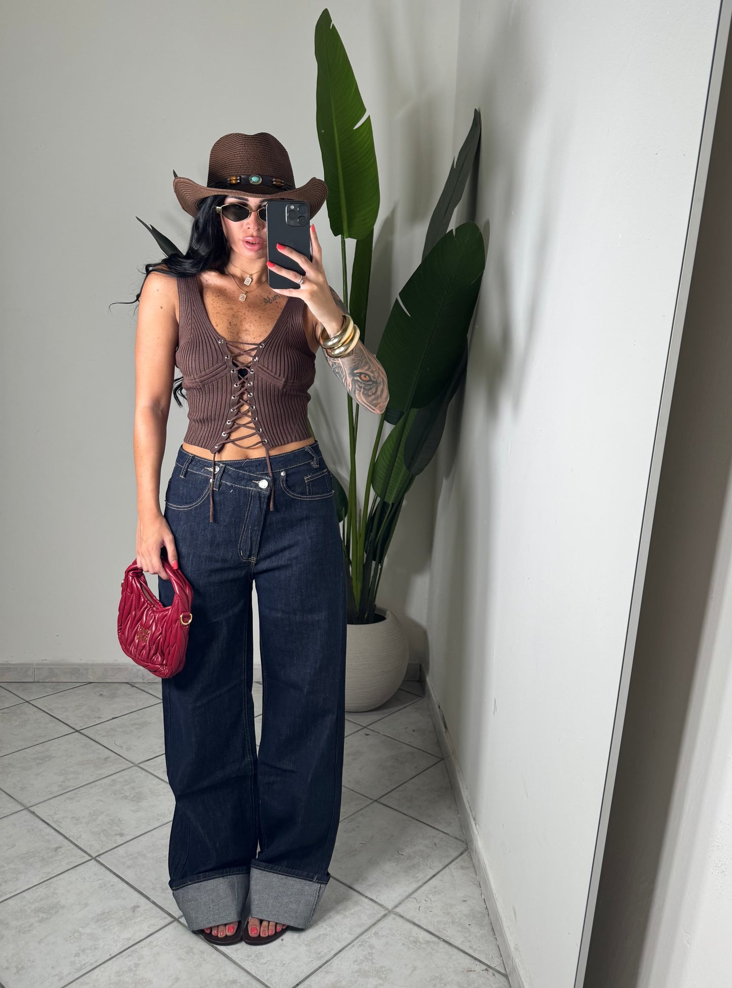 Jeans piegone trasversale✨
