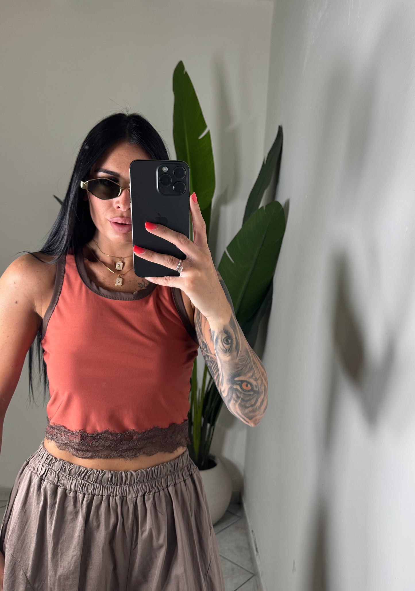 CANOTTA CROP MERLETTO✨