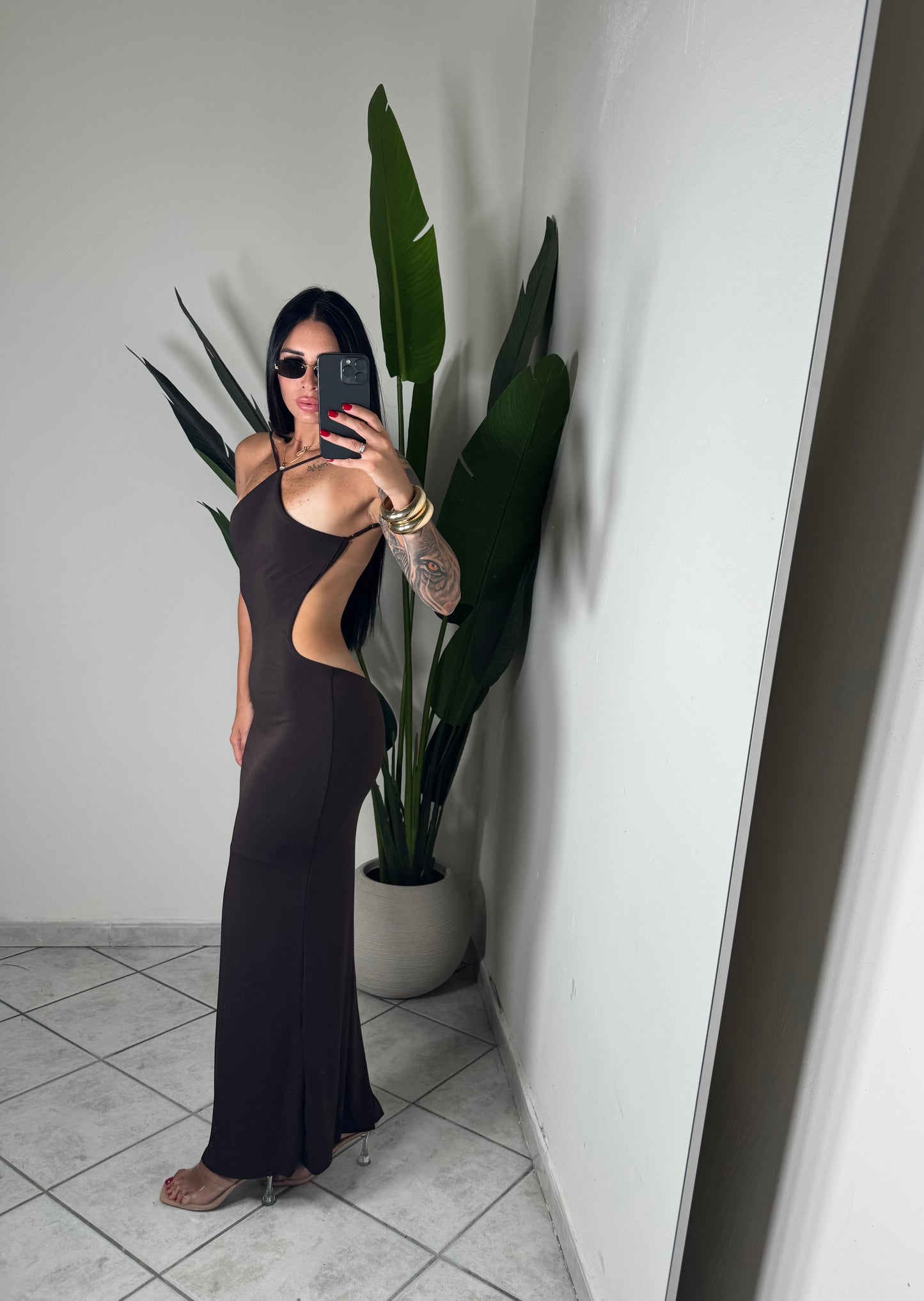 Long dress Licra ✨marrone