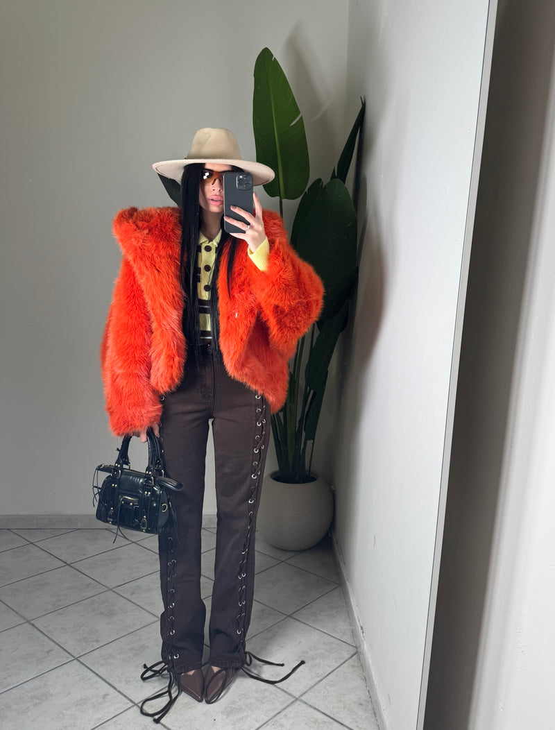 Jeans BROWN CON STRINGHE✨