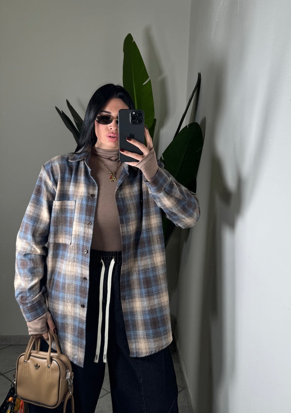 Camicia quadri✨azzurro e marrone
