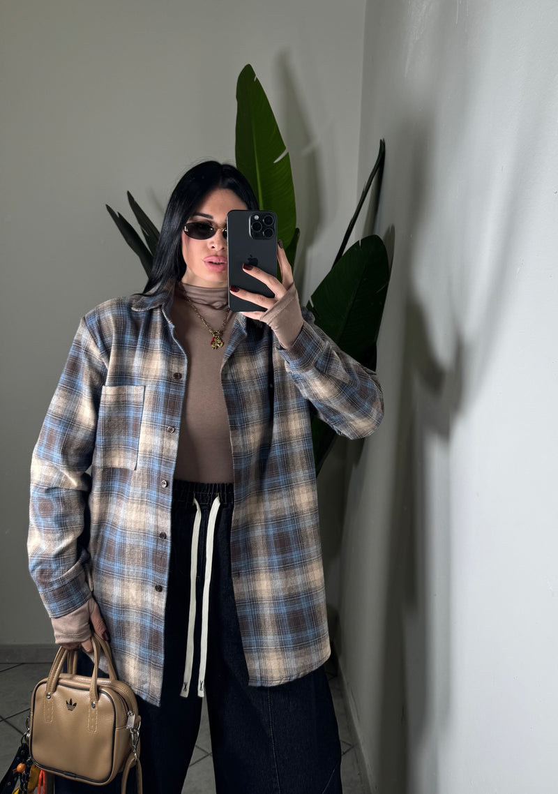 Camicia quadri✨azzurro e marrone