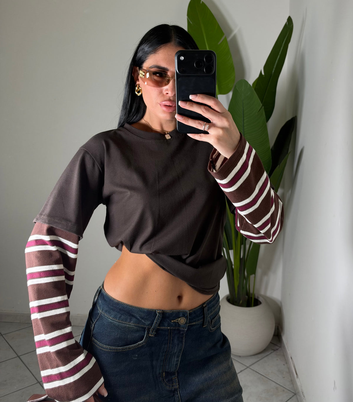 T-shirt maniche righe✨