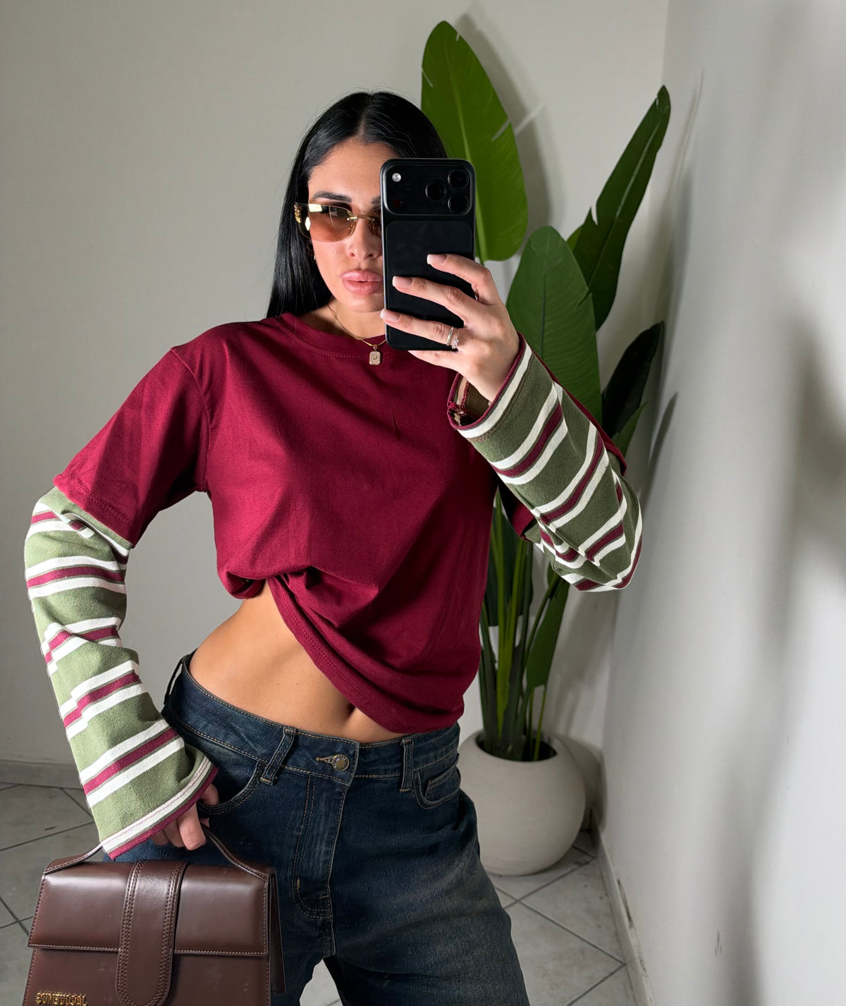 T-shirt maniche righe✨